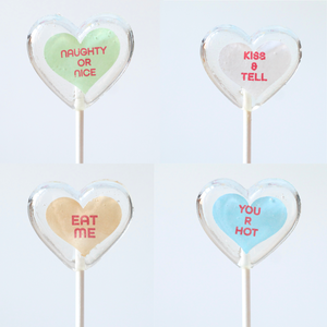 X rated Conversation  Heart Shape  Valentine Lollipops 8 PCS