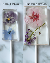 Rectangle Pressed Flower Lollipops 2 Sizes 8 per Order