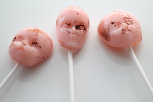 Dirty Doll Head Lollipops for Halloween-8 Pieces