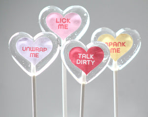 X rated Conversation  Heart Shape  Valentine Lollipops 8 PCS