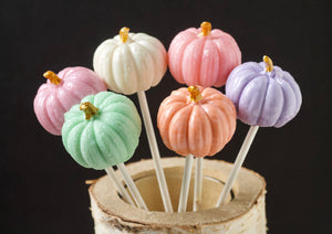 Pastel Pumpkin Thanksgiving  Halloween Lollipops - 6 Lollipops
