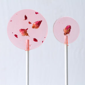 Rose Petal Lollipops - Valentine Gift - Bridal Party Favor  8 PCS/2 Sizes