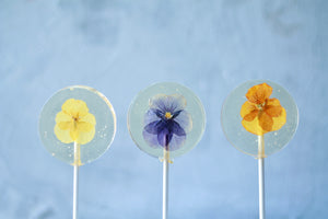 Viola Pansy Flower Lollipops| 8 PCS| 2 Sizes