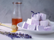 Lavender marshmallows are made with lavender oil and honey.Perfect treats for  bridal events and mothers day gourmet gifts