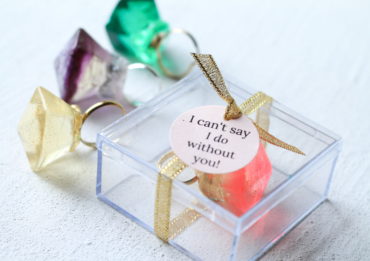 Edible Ring Edible Ring in a Box/ Bridal Party Favors/Personalized 6 PCS – sweetniks