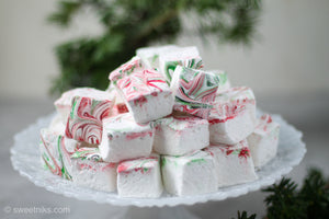 Peppermint Swirl Christmas Marshmallows - Holiday Hostess Gifts - Christmas Party Favors - Holiday Treats -16-45 PCS