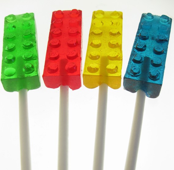 Building Brick Lollipops 2 Inches 8 PCS