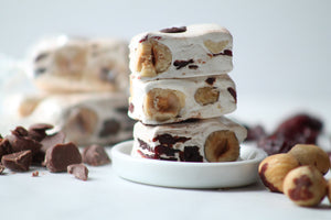 Toasted Hazelnut Dark Chocolate  Cherry Nougat 1 LB - 1 1/2LBS