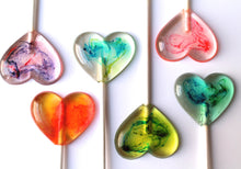 Marbleized Tie Dye  Psychedelic Heart Lollipops set 8 PCS