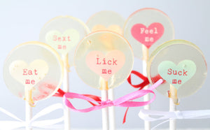 X rated Convo  Message small round lollipops  8 PCS